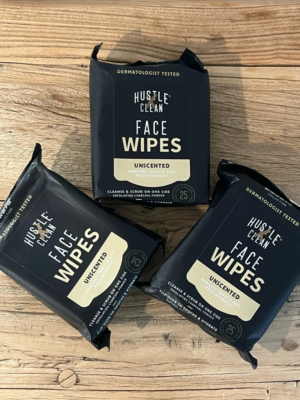 3x Shower Pill Hustle X Clean Face Wipes Unscented